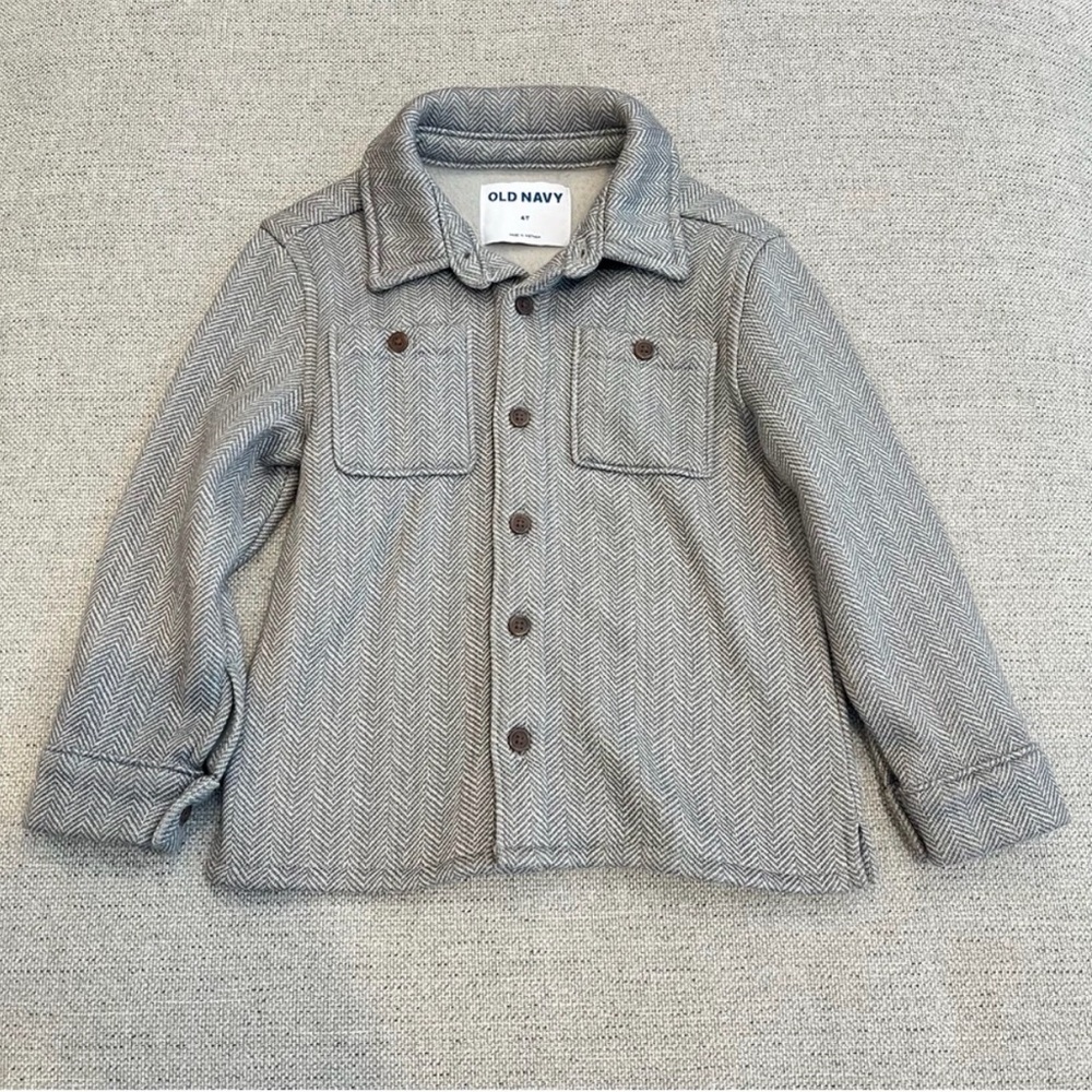 Old Navy Kids Gray Herringbone Blazer